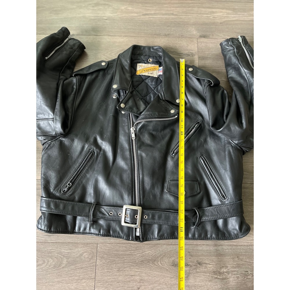 Schott NYC Perfecto 618 Leather Motorcycle Jacket Bla… - Gem